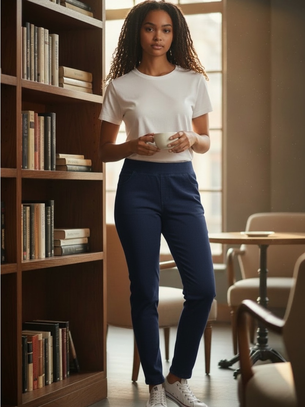 Halara Women’s XL Full Length High Rise Pull-On Jeggings Navy Blue NWT